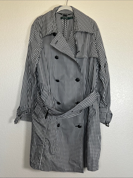 Lauren Ralph Lauren Jackets & Blazers - Lauren Ralph Lauren Black & White Gingham Rain Jacket, size 18W